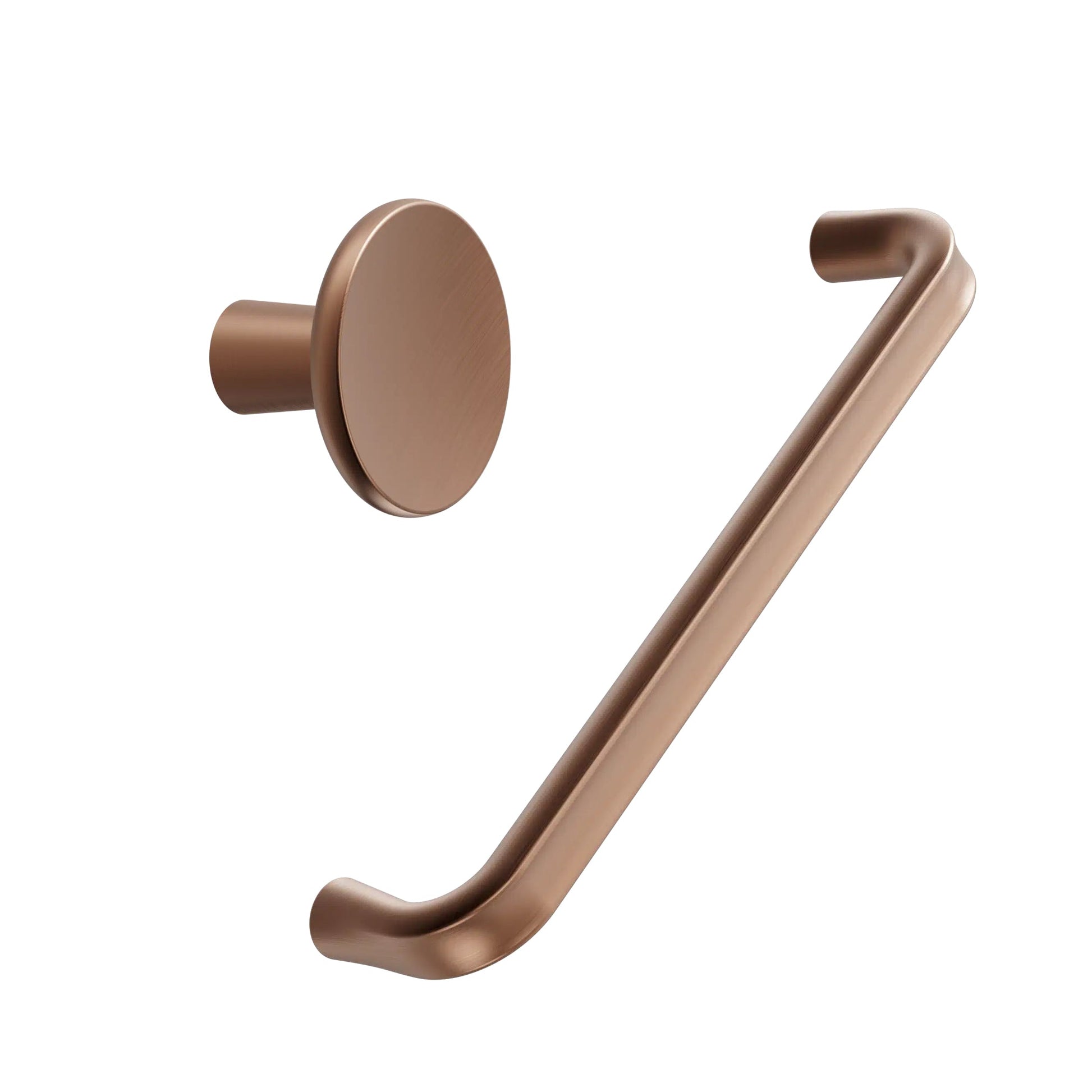 Brushed Copper "Terra" Cabinet Knob and Drawer Pulls.