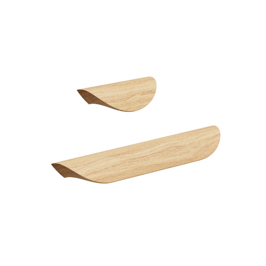 Lacquered Oak Wood "Archive" Tab Drawer Pulls
