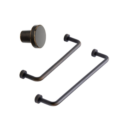 Dark Bronze "Lounge" Cabinet Knob and Wire Drawer Pulls