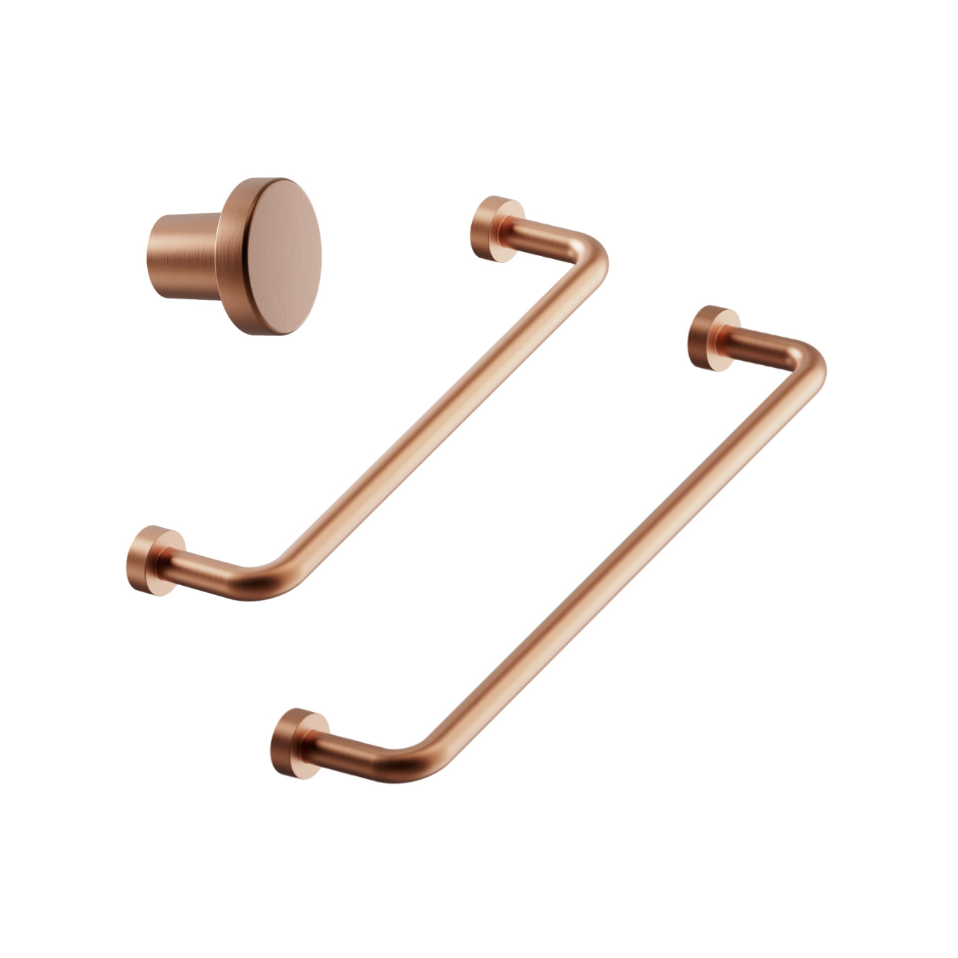 Brushed Copper "Lounge" Cabinet Knob and Wire Drawer Pulls