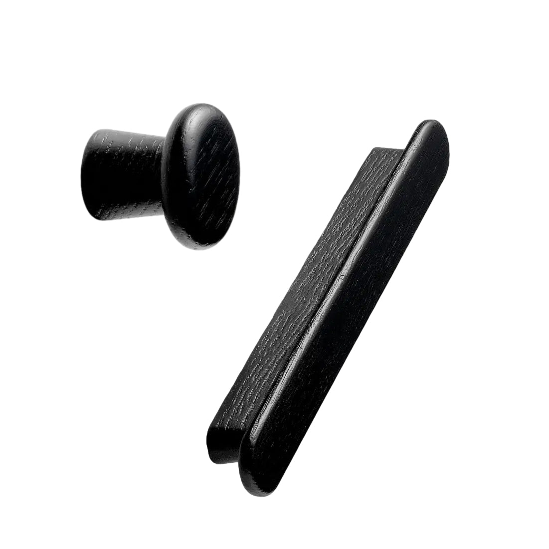 Black Stained Wood "Classis" Cabinet Knob and Drawer Pull
