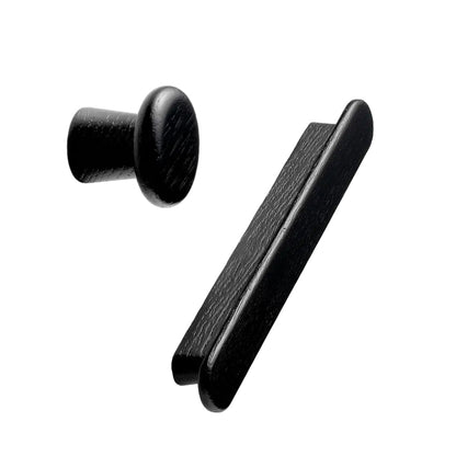 Black Stained Wood "Classis" Cabinet Knob and Drawer Pull