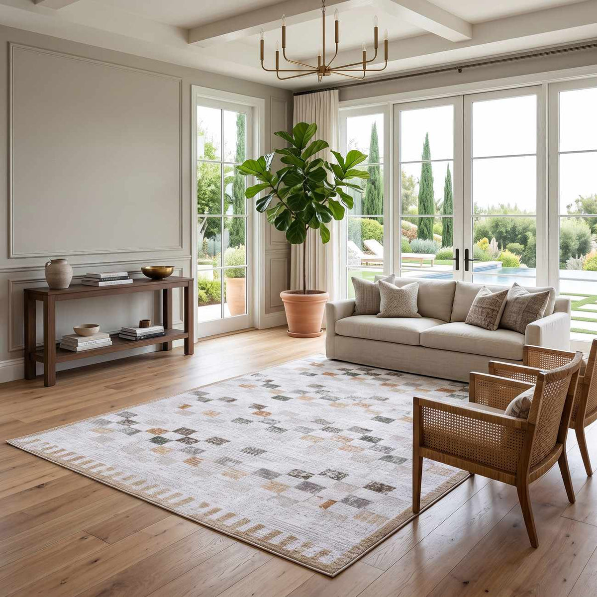 Kanika Checkered Area Rug