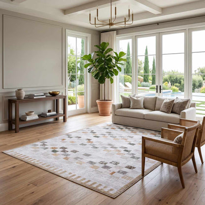 Kanika Checkered Area Rug