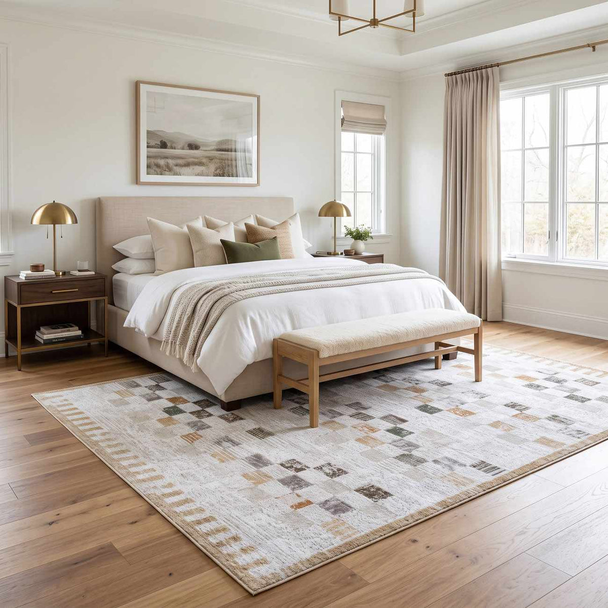 Kanika Checkered Area Rug