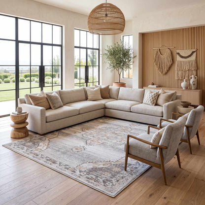 Keltie Beige Medallion Area Rug