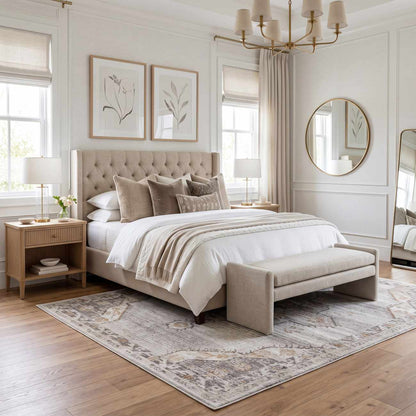 Keltie Beige Medallion Area Rug
