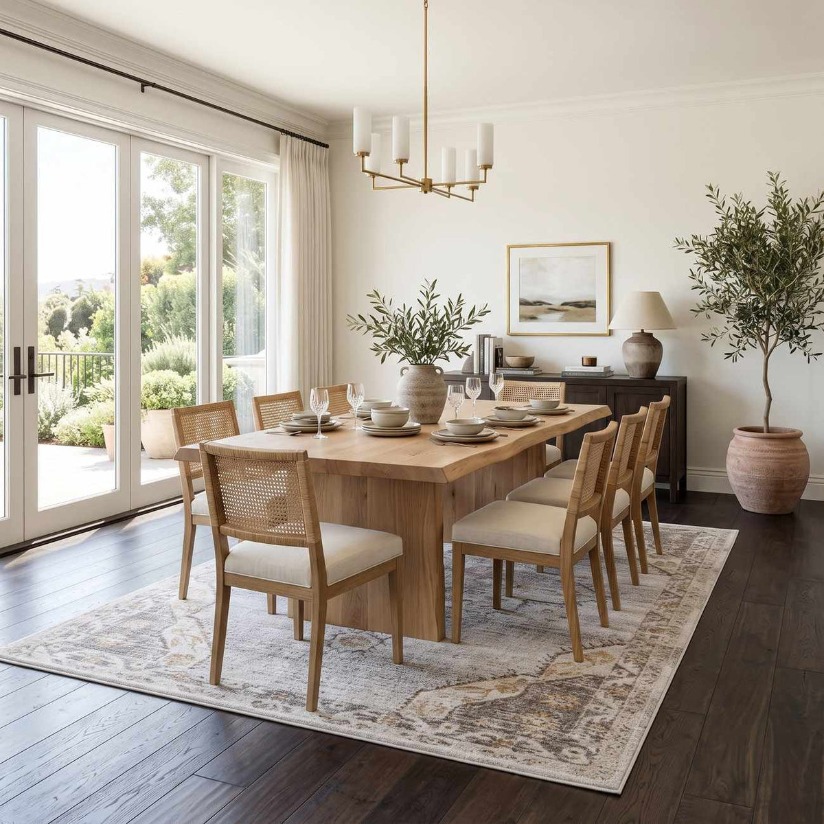Keltie Beige Medallion Area Rug