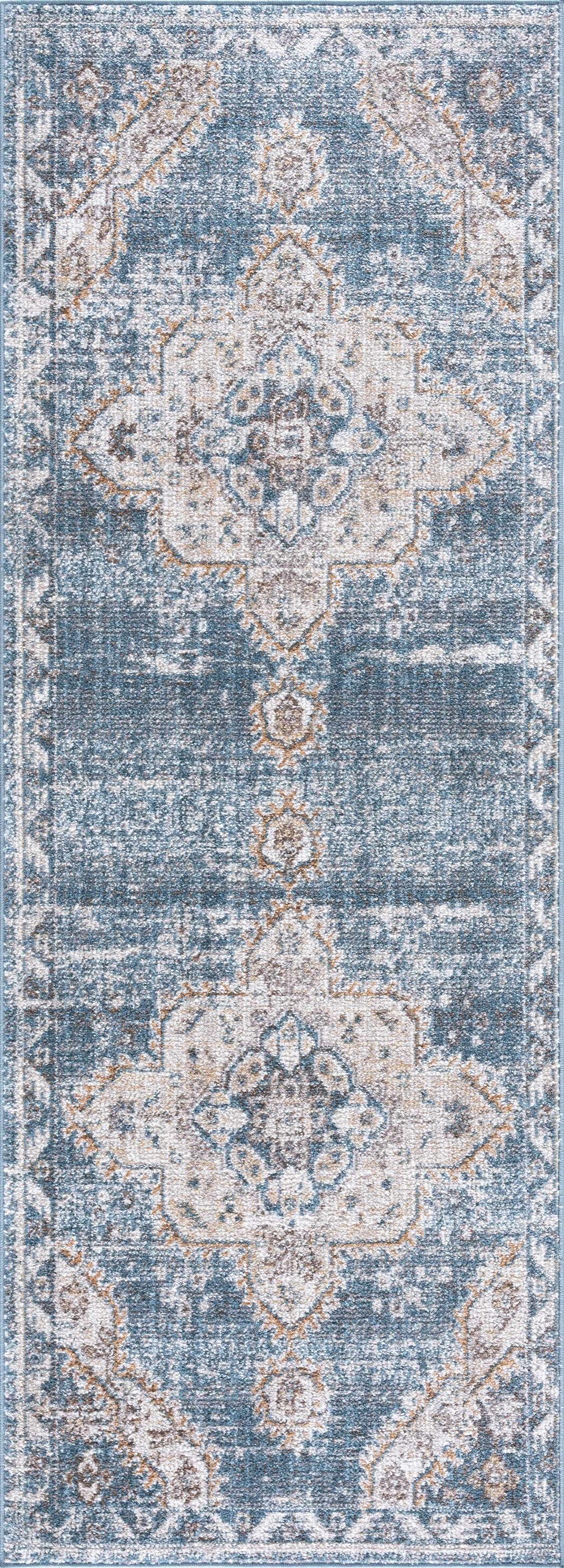 Keltie Blue Medallion Area Rug
