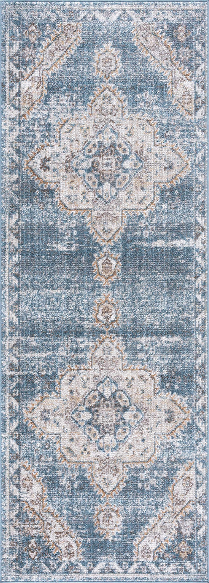 Keltie Blue Medallion Area Rug