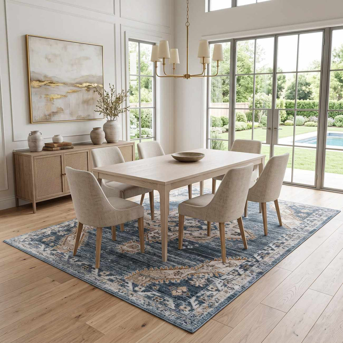 Keltie Blue Medallion Area Rug