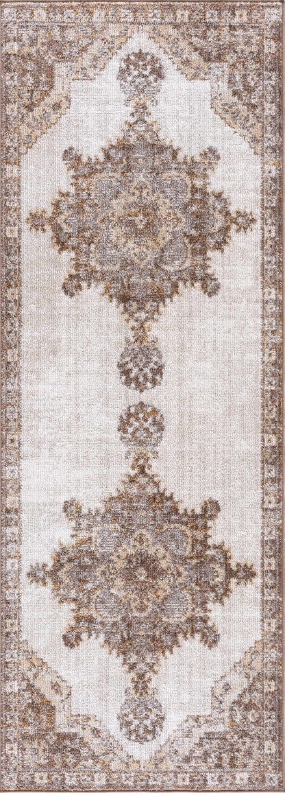 Keeran Tan Medallion Area Rug