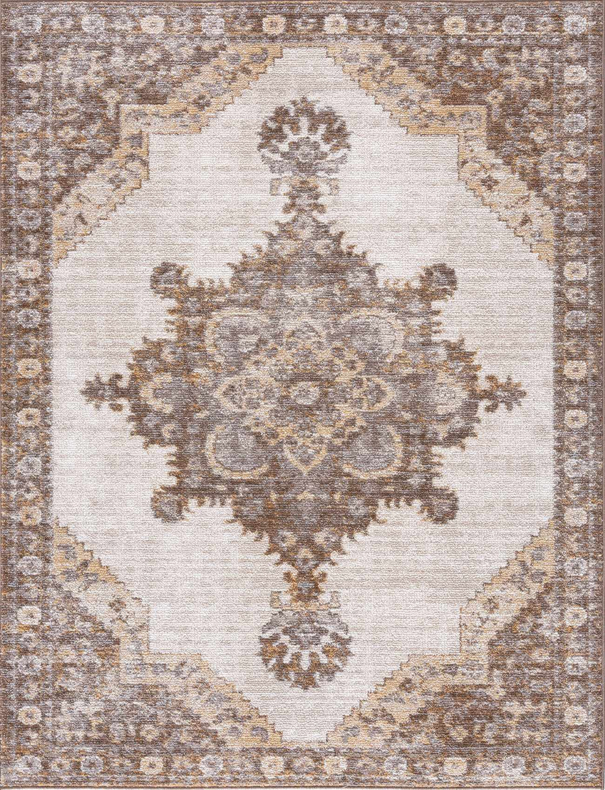 Keeran Tan Medallion Area Rug