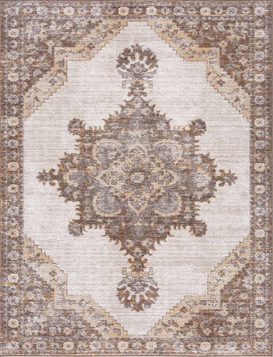 Keeran Tan Medallion Area Rug