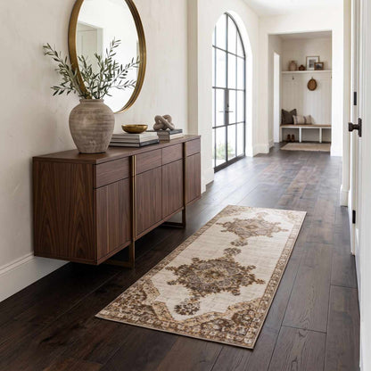 Keeran Tan Medallion Area Rug