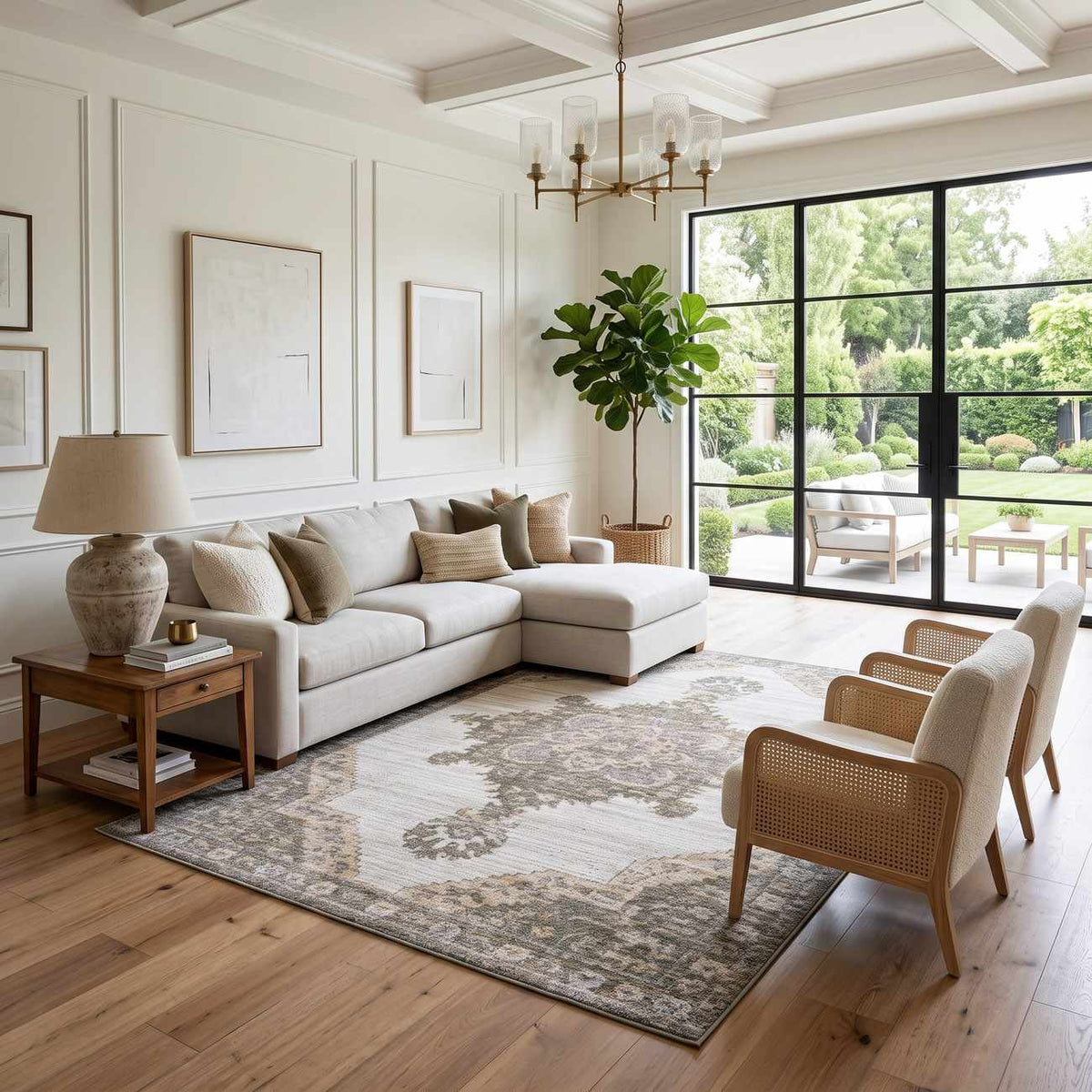 Keeran Ivory Medallion Area Rug