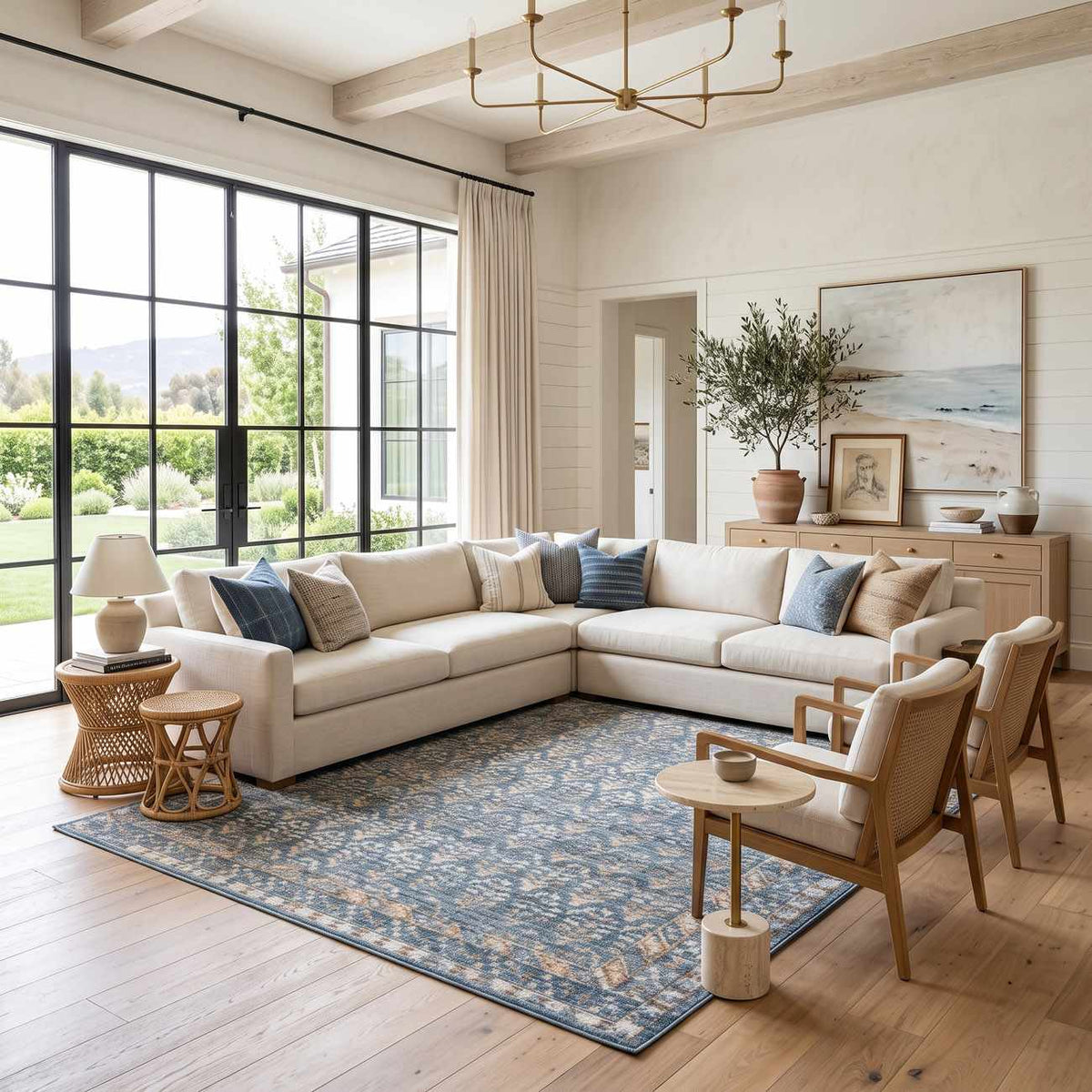 Korbin Blue Natural Area Rug