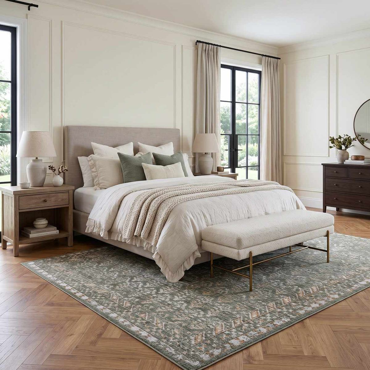 Korbin Green Natural Area Rug