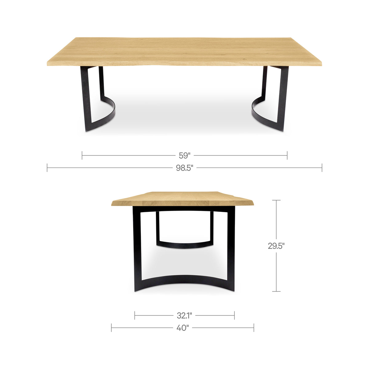 Bent Dining Table Small Oak additional view