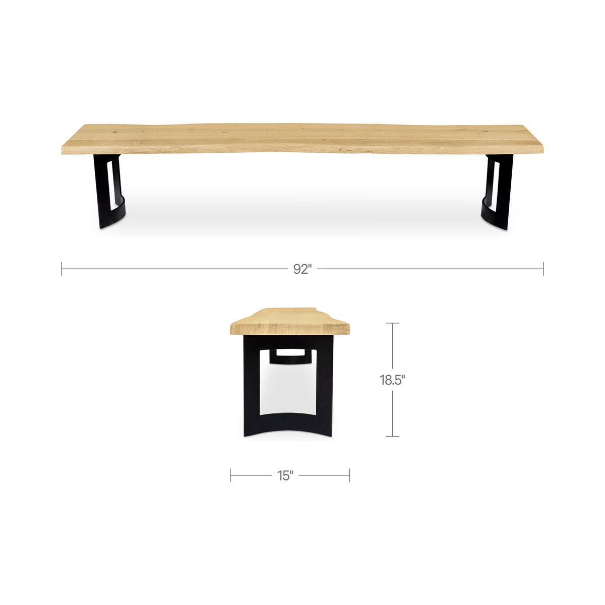 Bent Bench Small Oak additional view