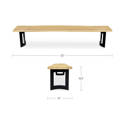 Bent Bench Small Oak additional view