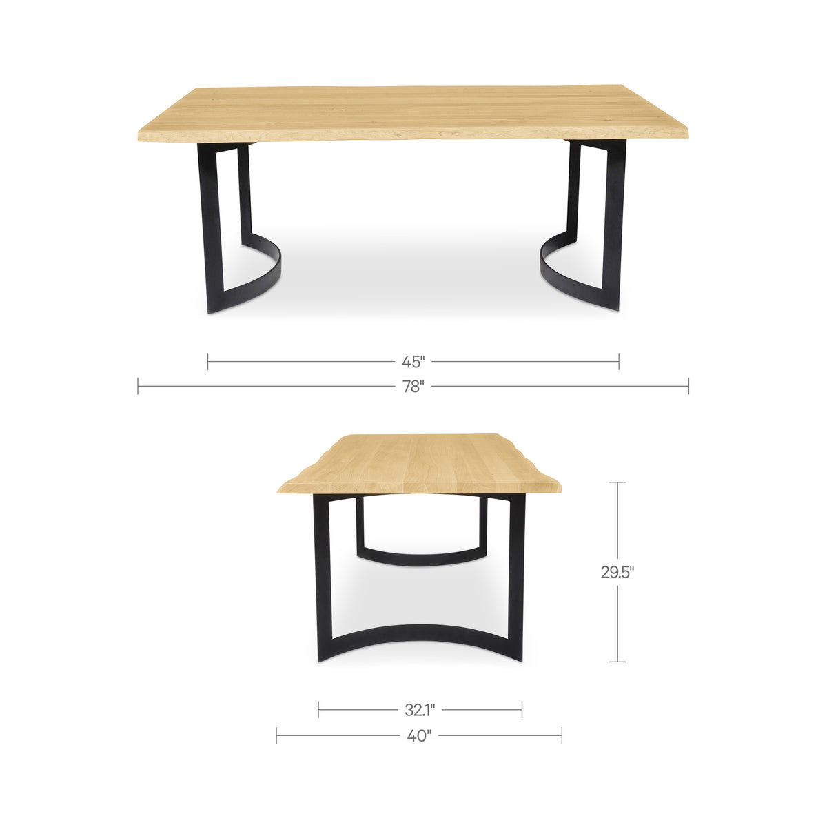 Bent Dining Table Extra Small Oak additional view