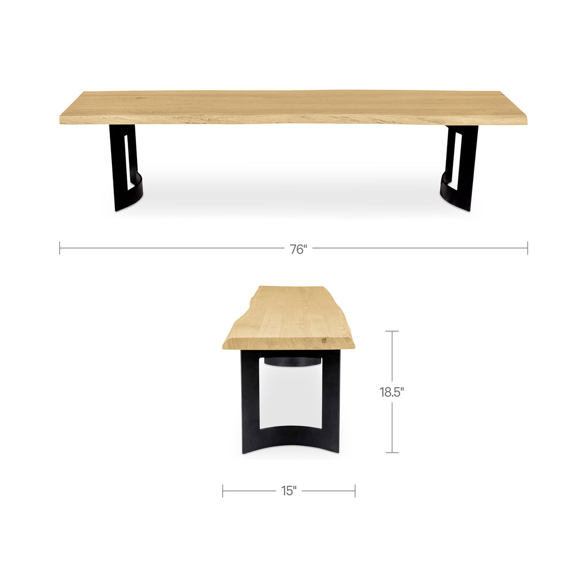 Bent Bench Extra Small Oak additional view