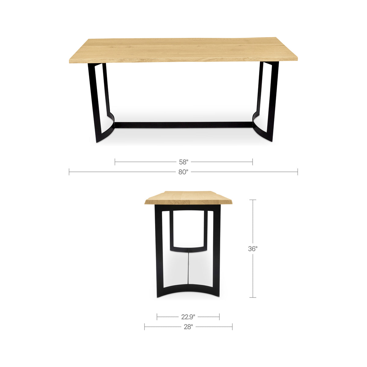 Bent Counter Table Oak additional view