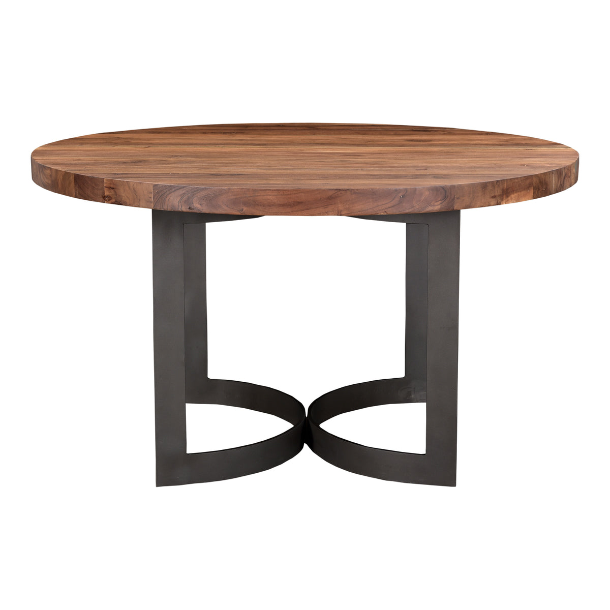 Bent Round Dining Table 54 in Brown - white background