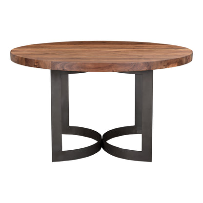 Bent Round Dining Table 54 in Brown - white background