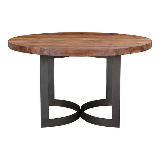 Bent Round Dining Table 54 in Brown - white background