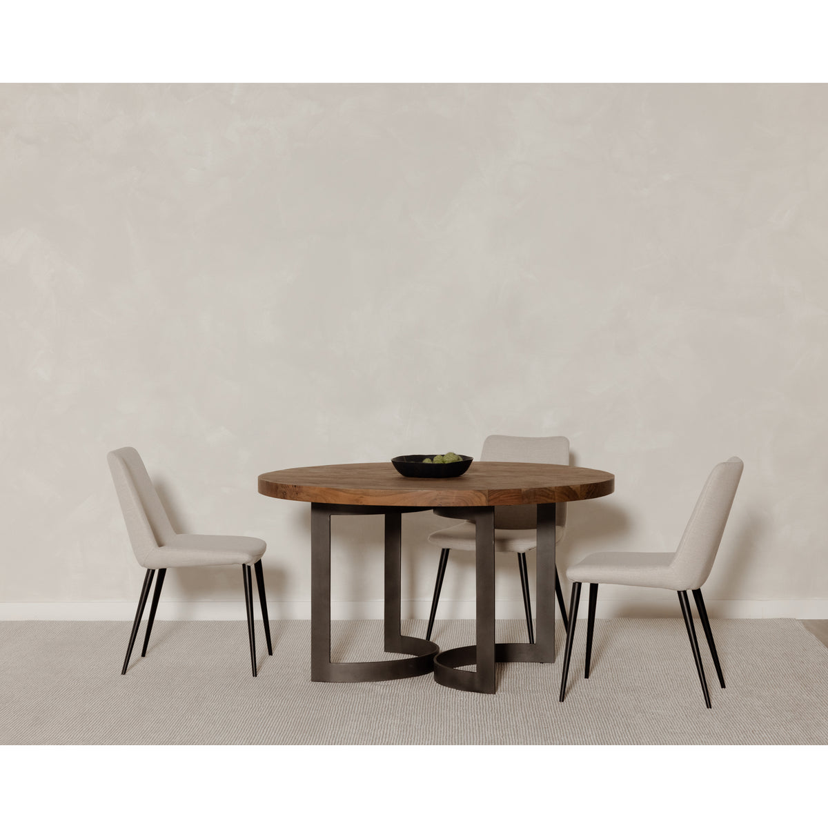 Bent Round Dining Table 54 in Brown - lifestyle 2