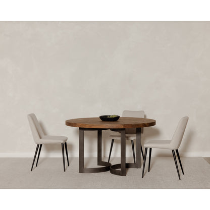 Bent Round Dining Table 54 in Brown - lifestyle 2