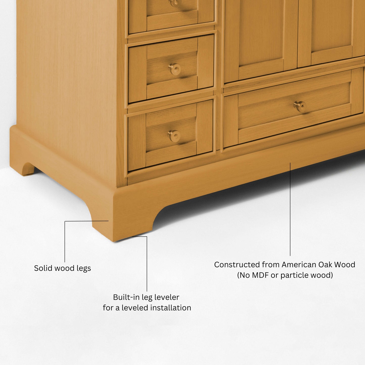 Audrey Bathroom Vanity in Sienna Finish.