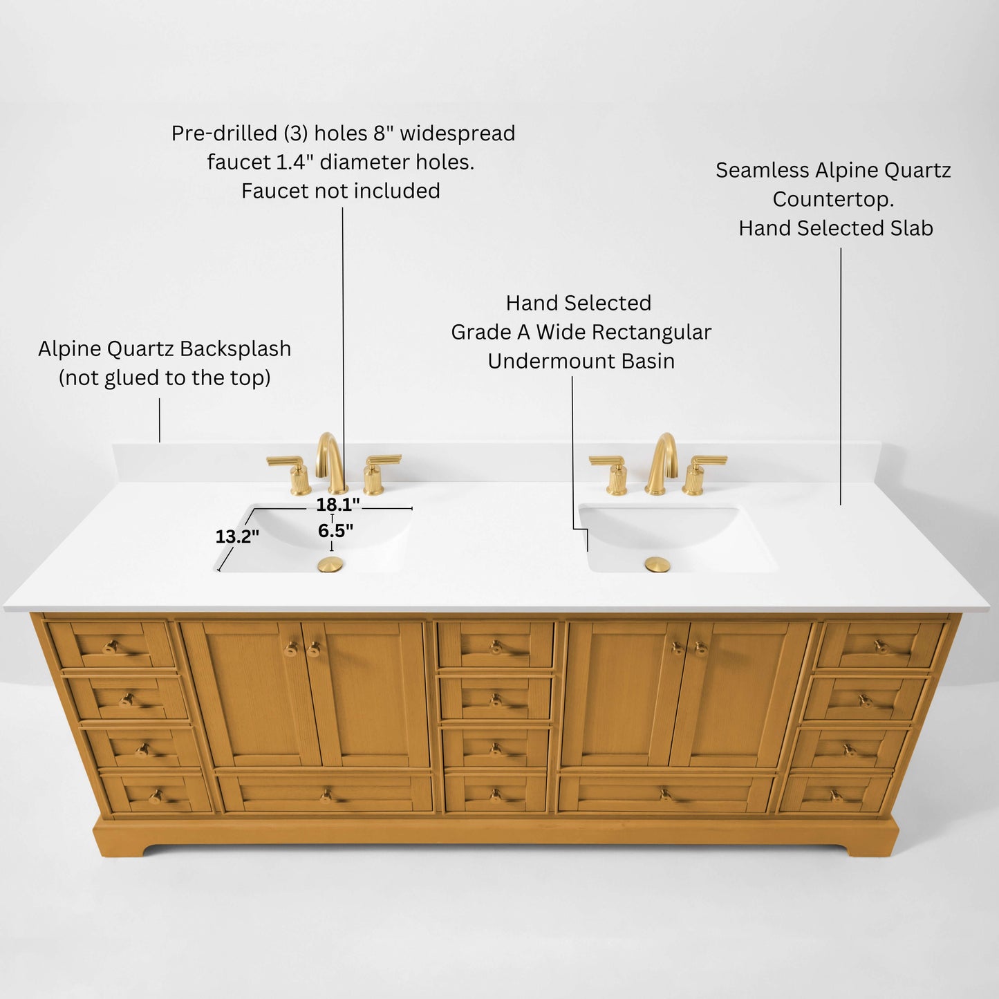 Audrey Bathroom Vanity in Sienna Finish.