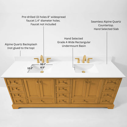 Audrey Bathroom Vanity in Sienna Finish.