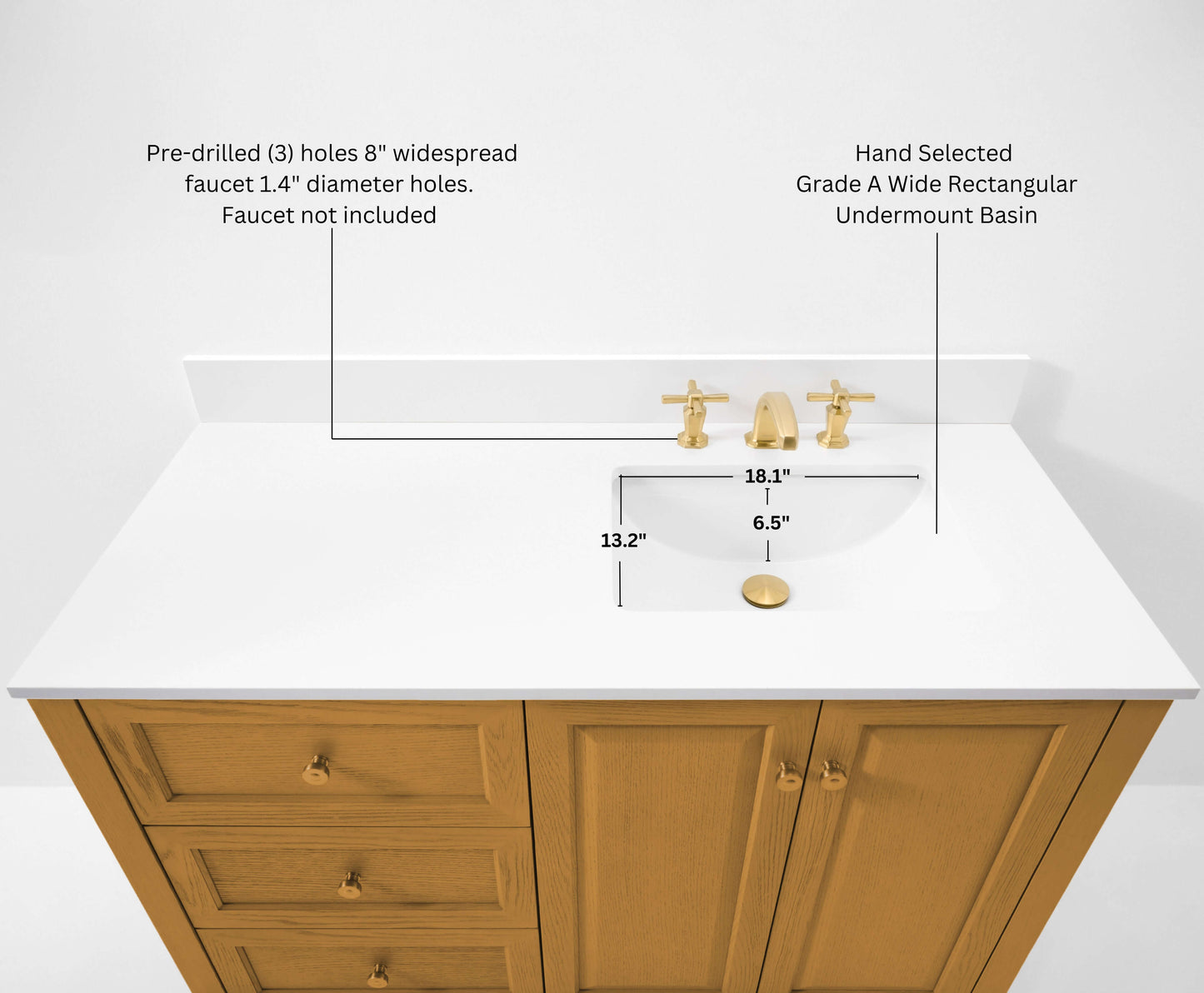 Hannah Bathroom Vanity Collection in Sienna Finish.
