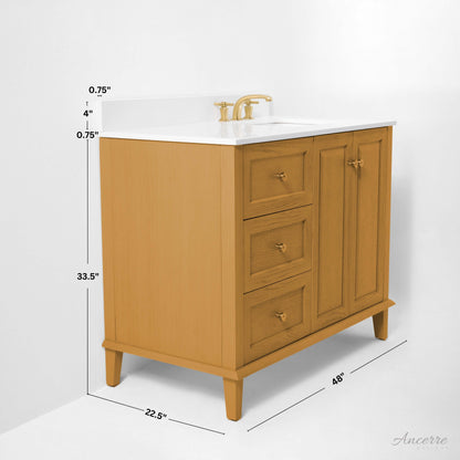 Hannah Bathroom Vanity Collection in Sienna Finish.