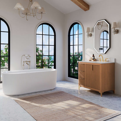 Turlington Bathroom Vanity Collection in Sienna Finish.