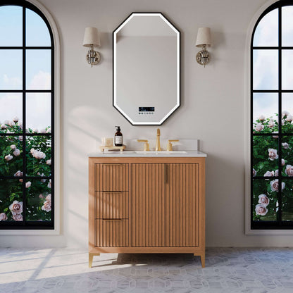 Turlington Bathroom Vanity Collection in Sienna Finish.