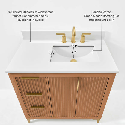Turlington Bathroom Vanity Collection in Sienna Finish.