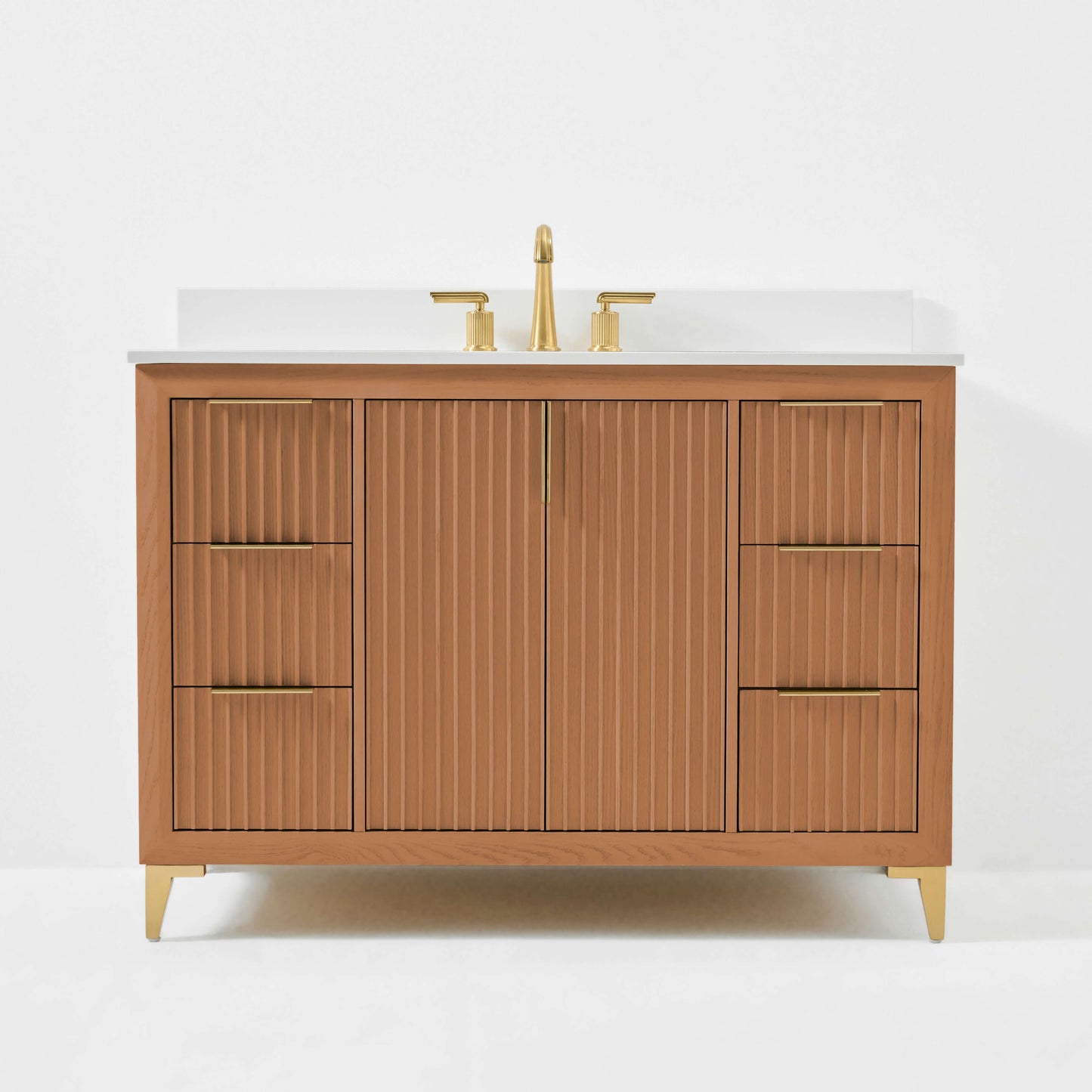 Turlington Bathroom Vanity Collection in Sienna Finish.