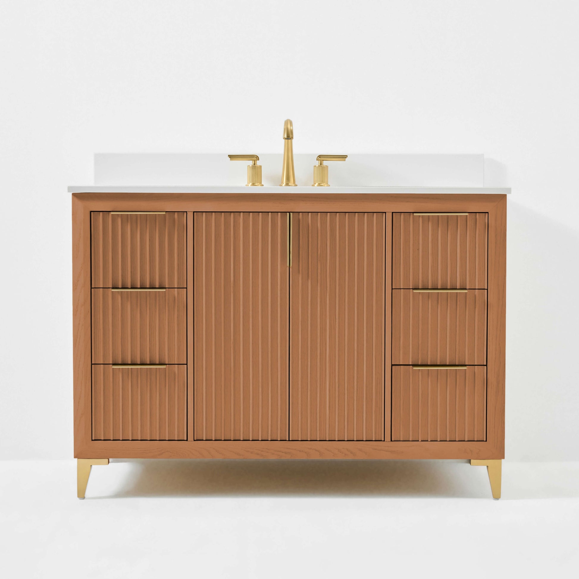 Turlington Bathroom Vanity Collection in Sienna Finish.