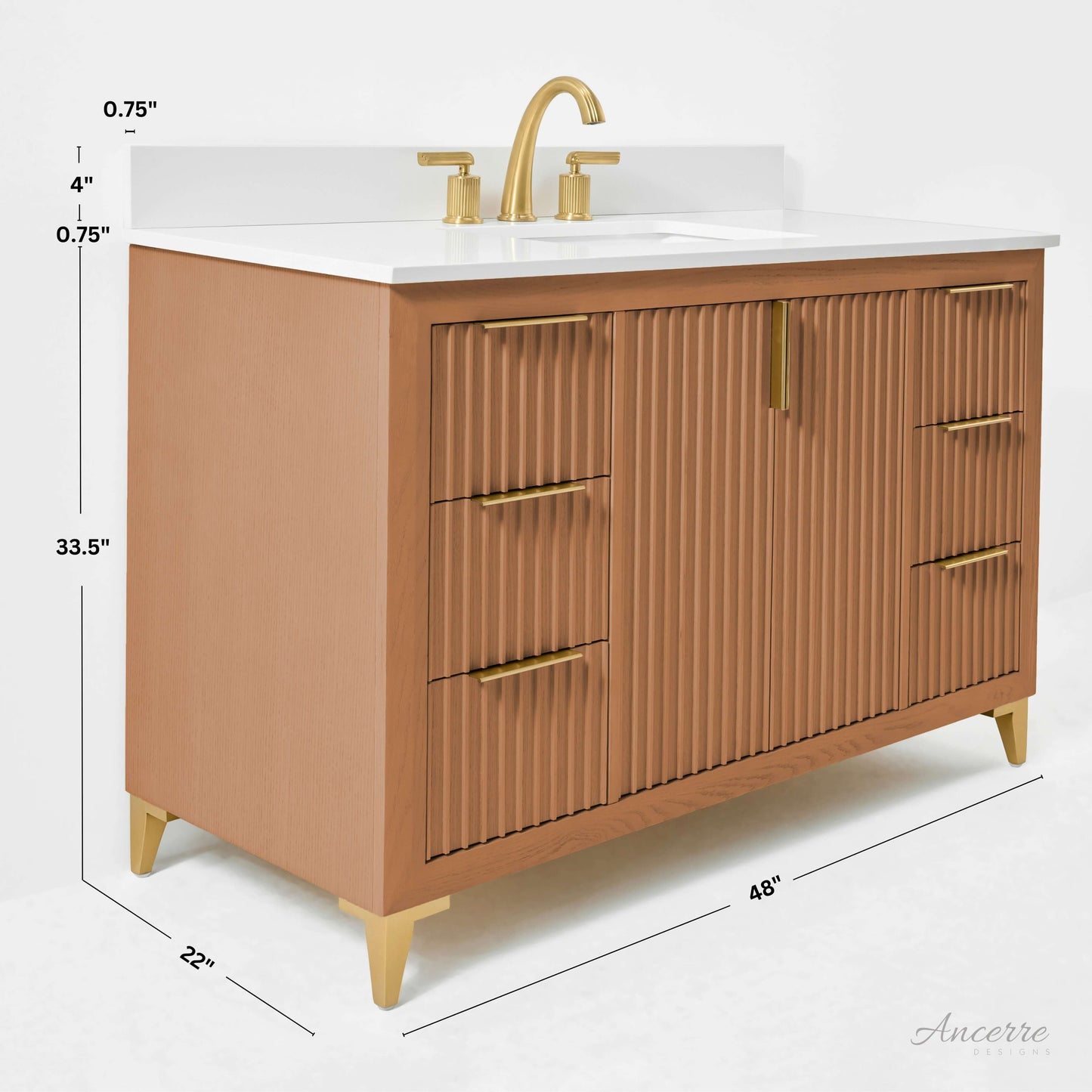Turlington Bathroom Vanity Collection in Sienna Finish.