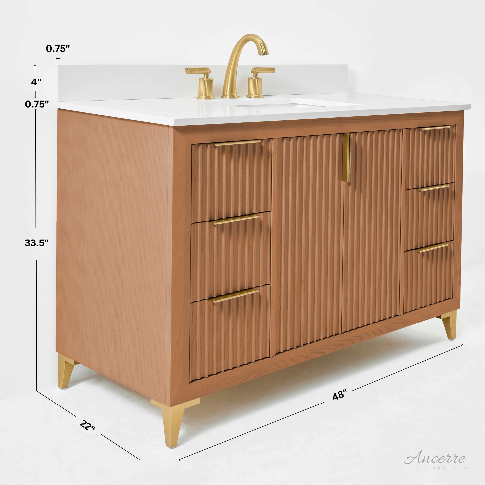 Turlington Bathroom Vanity Collection in Sienna Finish.