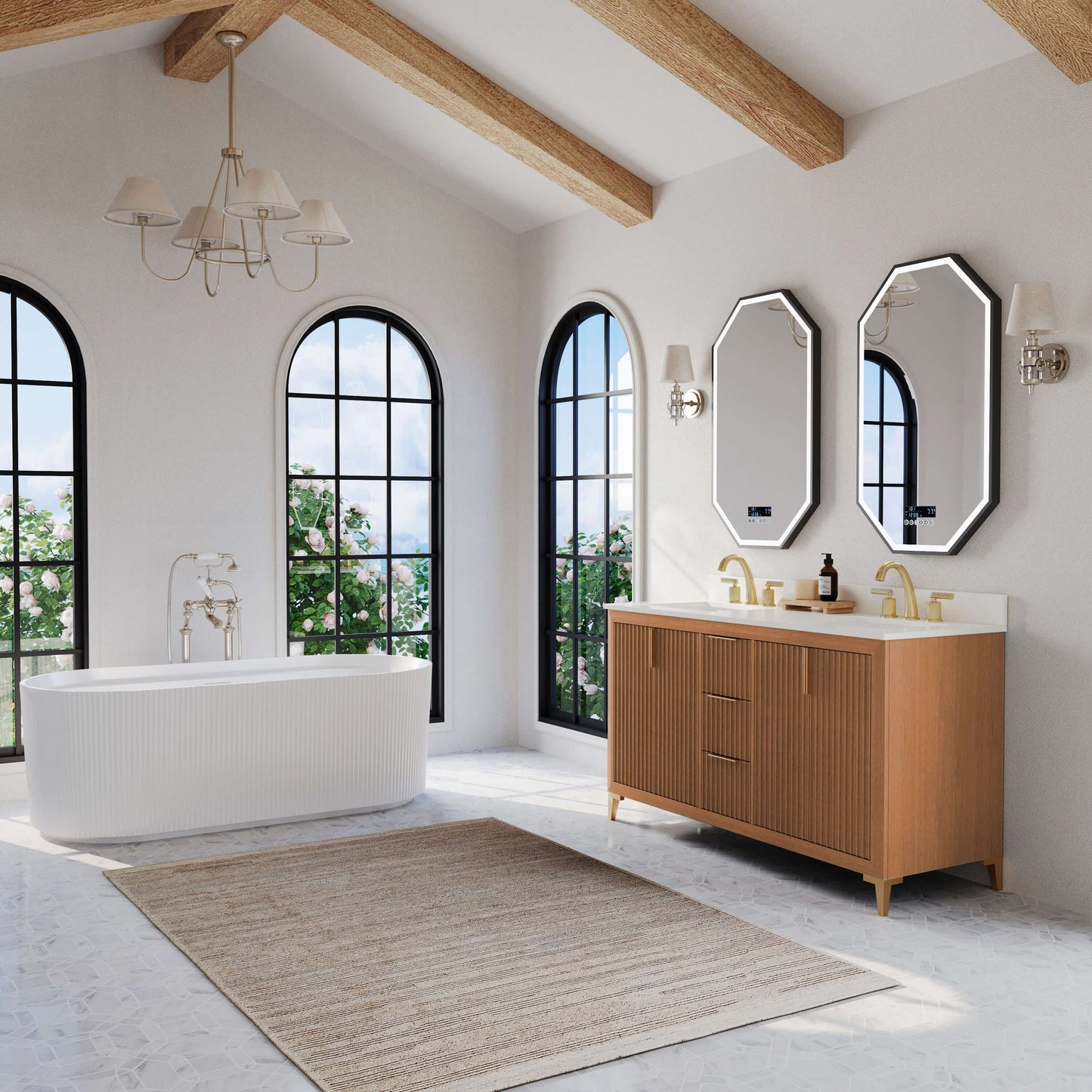 Turlington Bathroom Vanity Collection in Sienna Finish.