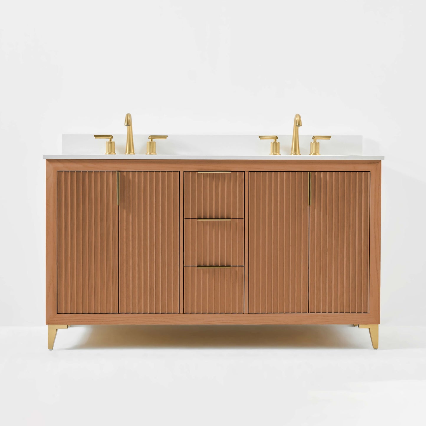 Turlington Bathroom Vanity Collection in Sienna Finish.