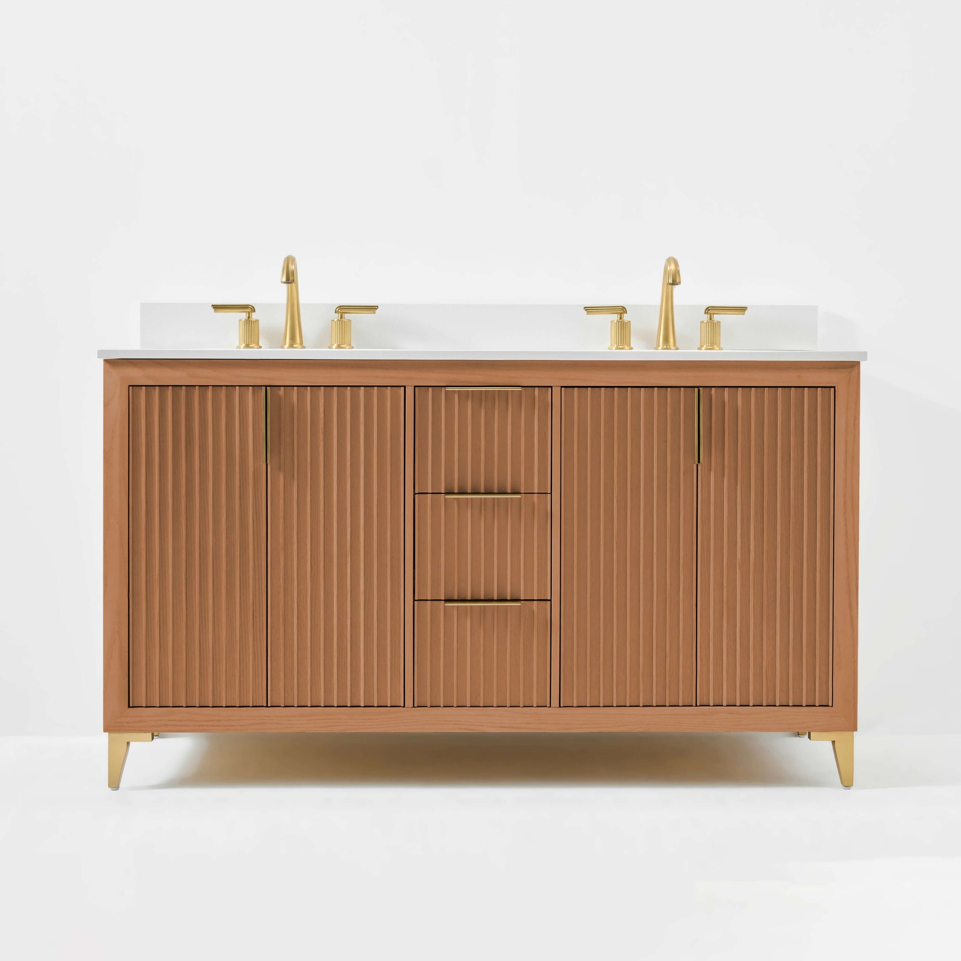 Turlington Bathroom Vanity Collection in Sienna Finish.