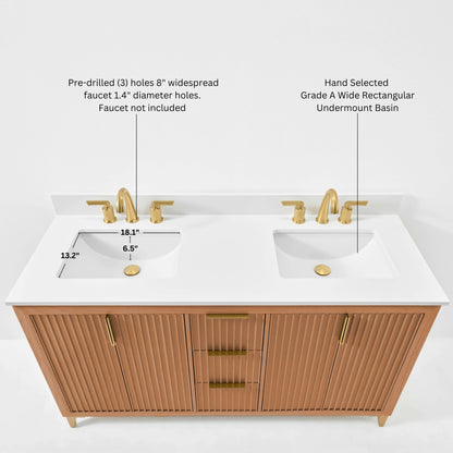 Turlington Bathroom Vanity Collection in Sienna Finish.