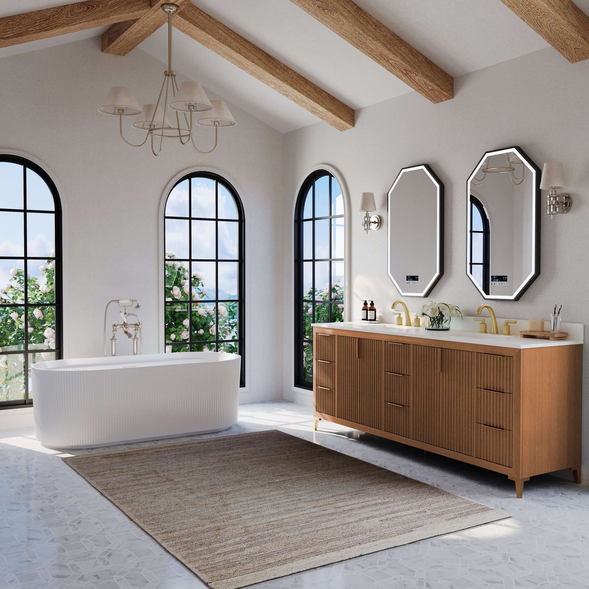 Turlington Bathroom Vanity Collection in Sienna Finish.